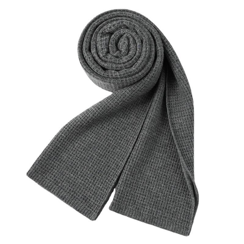 Men's cashmere scarf business fashion trend light 2025 knitted cashmere scarf autumn and winter warm long scarf