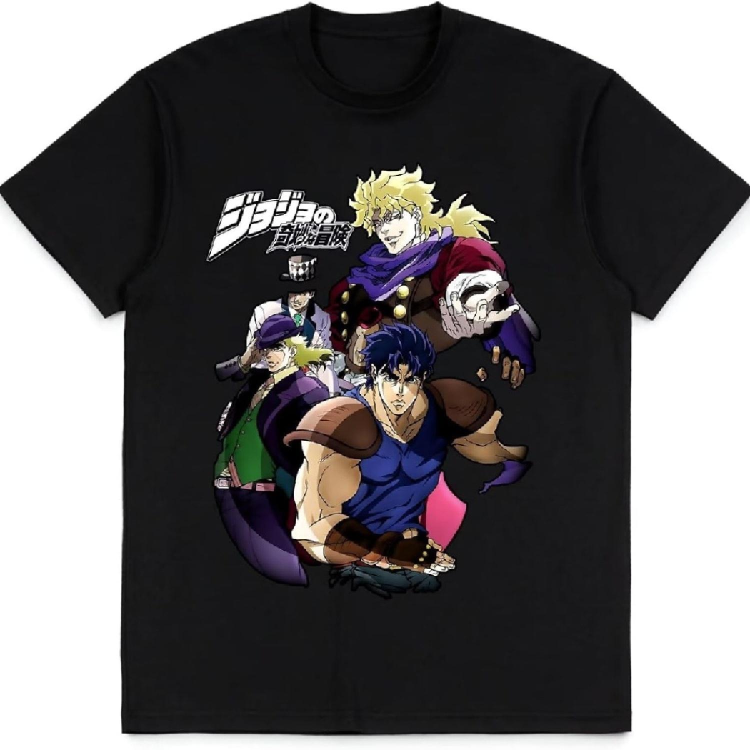 

Рубашка JoJo s Bizarre Adventure Мерч Манга Постер футболка Женская Мужская Детская Футболки с 3D-принтом Хлопковая Черная футболка XXXXXL чёрный