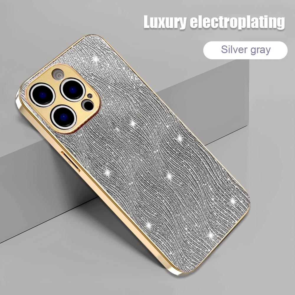 

Силиконовый чехол для IPhone 16 15 14 13 Pro Max Plus 16E Противоударные чехлы для мобильного телефона Защитные чехлы с электропокрытием с эффектом водяной ряби For iPhone 15Pro Max