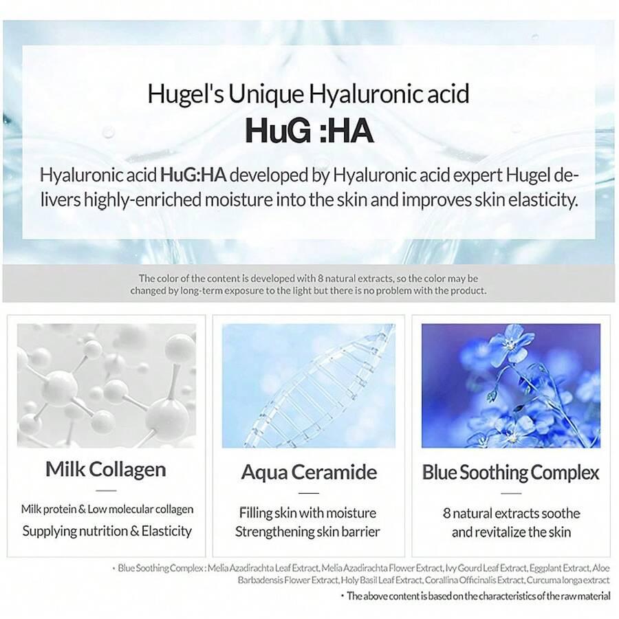 WELLAGE Real Hyaluronic Capsule Serum 30ml , Highly Enriched Hyaluronic Acid Raindrop Serum, Moisturizing With Milk Collagen And Aqua Ceramide