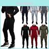 Stylish Men's Tracksuit Set With Hooded Jacket And Adjustable Waistline Pants