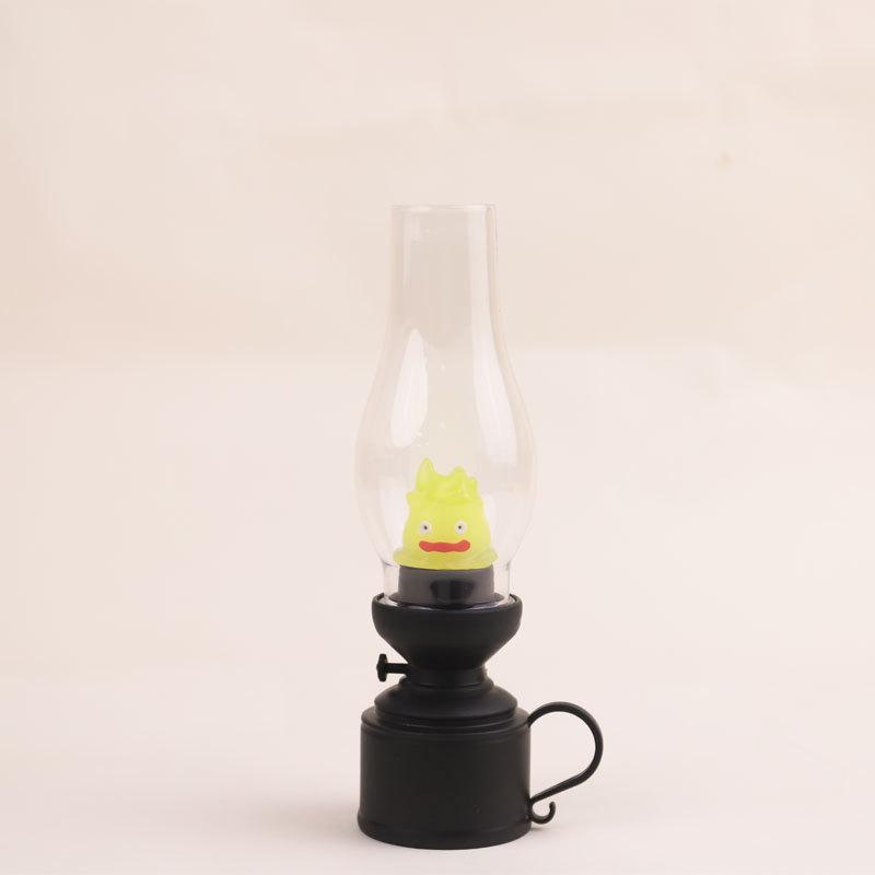 

Calcifer Flameless Night Light Halloween Retro Decorative Candle Light Мультфільм Аніме Гасова Лампа Спальня Приліжкова Настільна Лампа