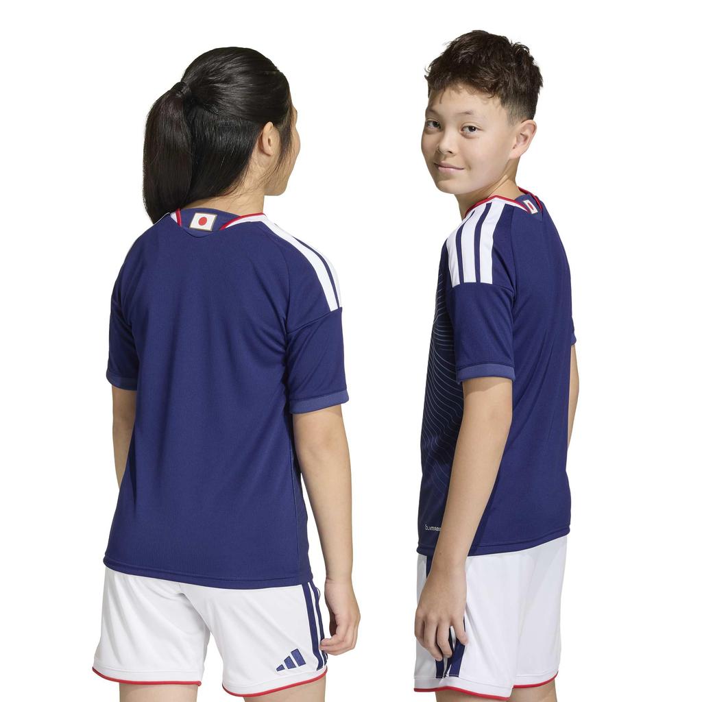 Adidas Kids' Short Sleeve T-Shirt, 2026 Japan National Football Team Home Replica Unisex Unisex Uniform, UV719, Japan Blue/Ash Blue (JZ9688), Size 140