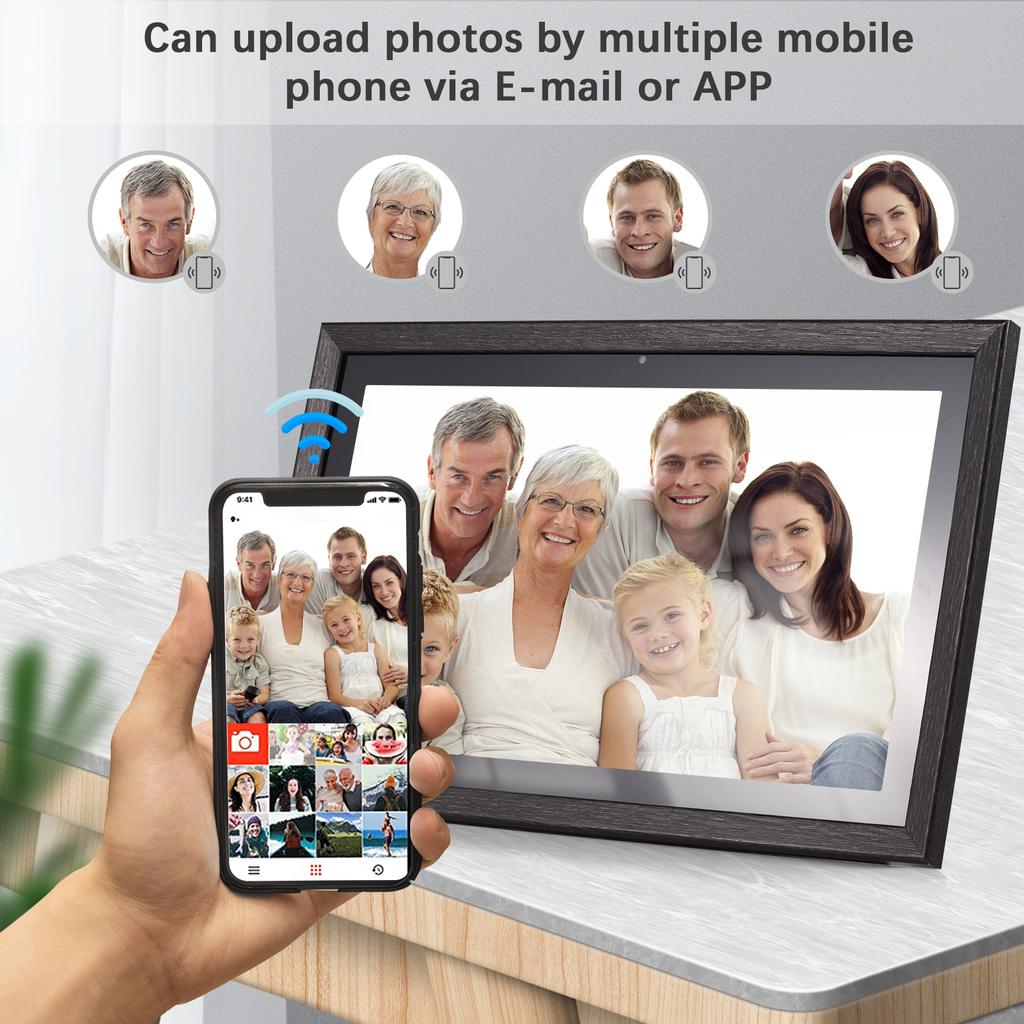 Andoer 18.5 Inch L WiFi Digital Photo Frame Cloud Digital Picture Frame Wall Mountable
