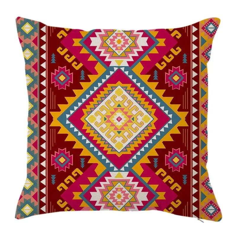 Abstract Multicolor Pillowcase Elegant Luxury Living Room Sofa Ethnic Mystical Pattern Cushion Cover