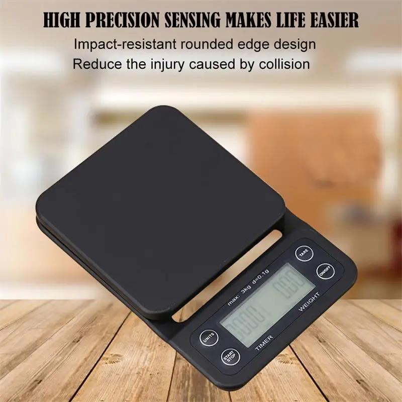 Household Electronic Precision LCD Digital Coffee Scale with Timer Kitchen Scale 5kg/0.1g Bar Scale Food Scale Baking Scale
