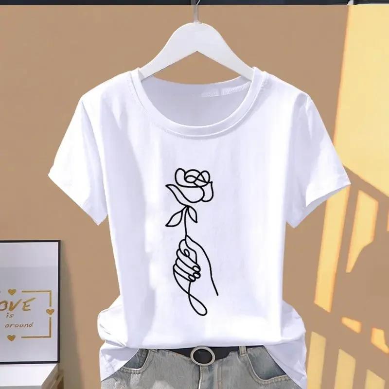 90s Y2k Women's Printed Sports Fashion Casual Explosive Short Sleeved T-shirt Pattern T-shirt Women's Clothing T-shirt