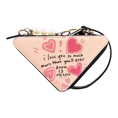 Prada Kosmetiktasche/Kulturbeutel [Personalisierte Tasche] MM Dream Builder Leder Liebe Handbemalt Koreanisches Romantisches Mode Design Pendeln wie Liebe