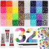 Ensemble de Strass en Résine Couleur Mixte pour Nail Art - Plat au Dos 3mm/4mm/5mm