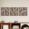 3 Pcs Minimalist Abstract Wall Art Modern Boho Half-circle Line Hollow Out Wall Decor Rustic Geometric Hanging Sign for Living Room Bedroom Office