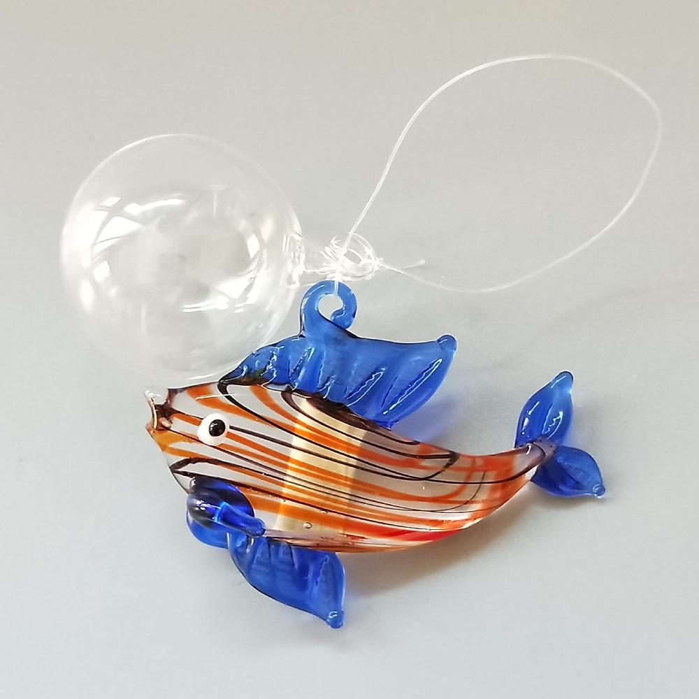 Buntes Aquarium Fisch Ornament Glas Quallen Anhänger Schwimmendes Glas Tropischer Fisch Aquarium