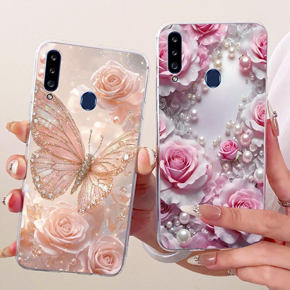 Clear Cover For Samsung A20s Case SM-A207F Cute Fashion Butterfly Funny Painted Casing For Samsung Galaxy A20s SM-A207M SM-A2070