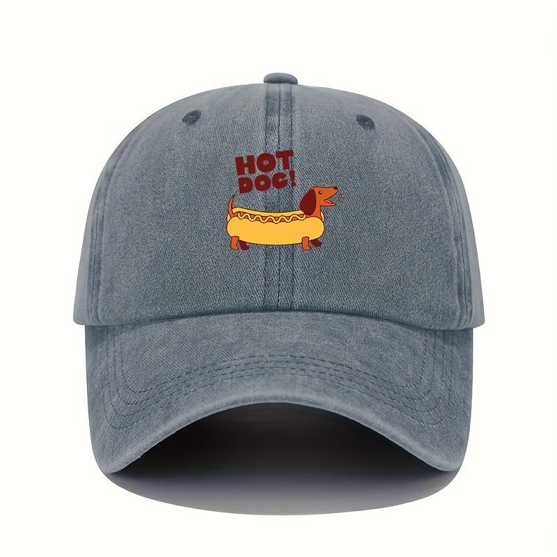 Fun Hot Dog Printed Baseball Hat Sunshade Leisure Sports Outdoor Headwear Fun Pattern Design