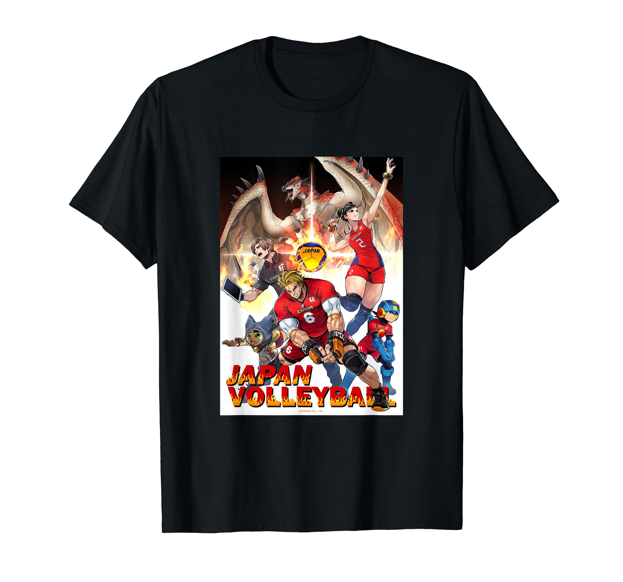 

Лимитированная футболка коллаборации Национальной сборной Японии по волейболу и персонажей Capcom