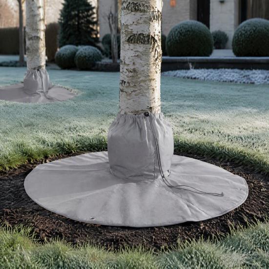 Thermal Insulation for Park Trees Palm Tree Protector, Winter Frost Cover with Drawstring And Ground Stakes, Freeze Protection Wrap