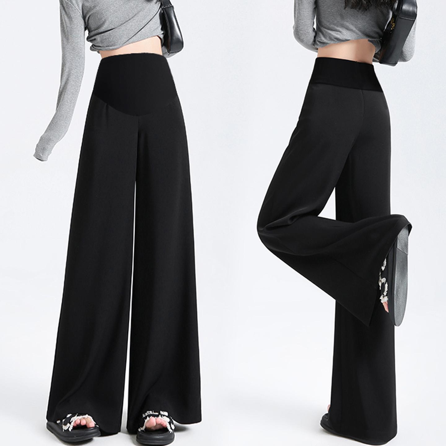 2026 Stylish Spring/Autumn Maternity Wide-Leg Floor-Length Slim Fit Pants M