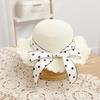 Summer children's straw hat wavy lace straw hat bag two-piece set foreign style cute flower sunscreen sun hat