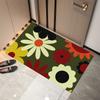 Retro Flowers  Doormat Foot Mat for Indoor Outdoor Festive Decor Entry Hall Living Space Kitchen Bedroom Foot Mat