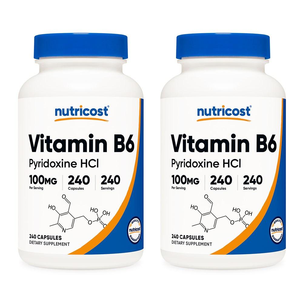 Nutricost Vitamin B6 Pyridoxine HCl 100mg 240 Capsules 2 Pcs