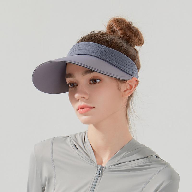 Summer Ice Silk Seamless Integrated Empty Top Hat Outdoor Sports Sunscreen Hat Large Brim UV Protection Sun Hat Children