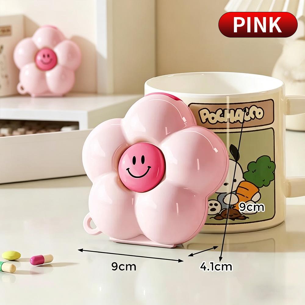 Mini Portable Dopamine Flower Pill Box Sealed Moisture-Proof Travel Medication Case