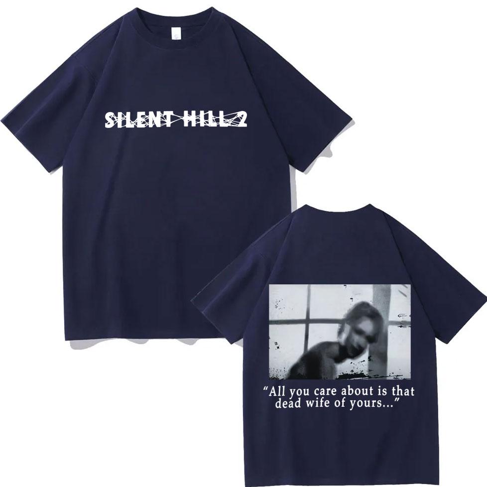 

Silent Hill 2 Double Sided Print Tshirt Men Women Clothing Fashion Vintage Tshirts High Quality Cotton Short Sleeve T Shirts XL