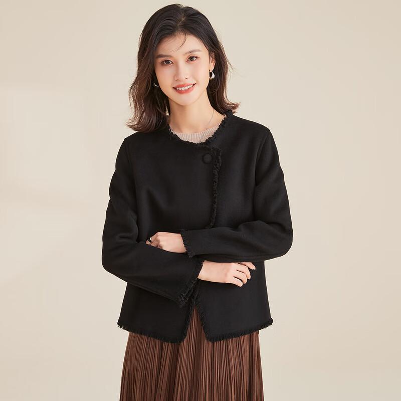 Women's Elegant 100% Wool Double-Faced Short Coat