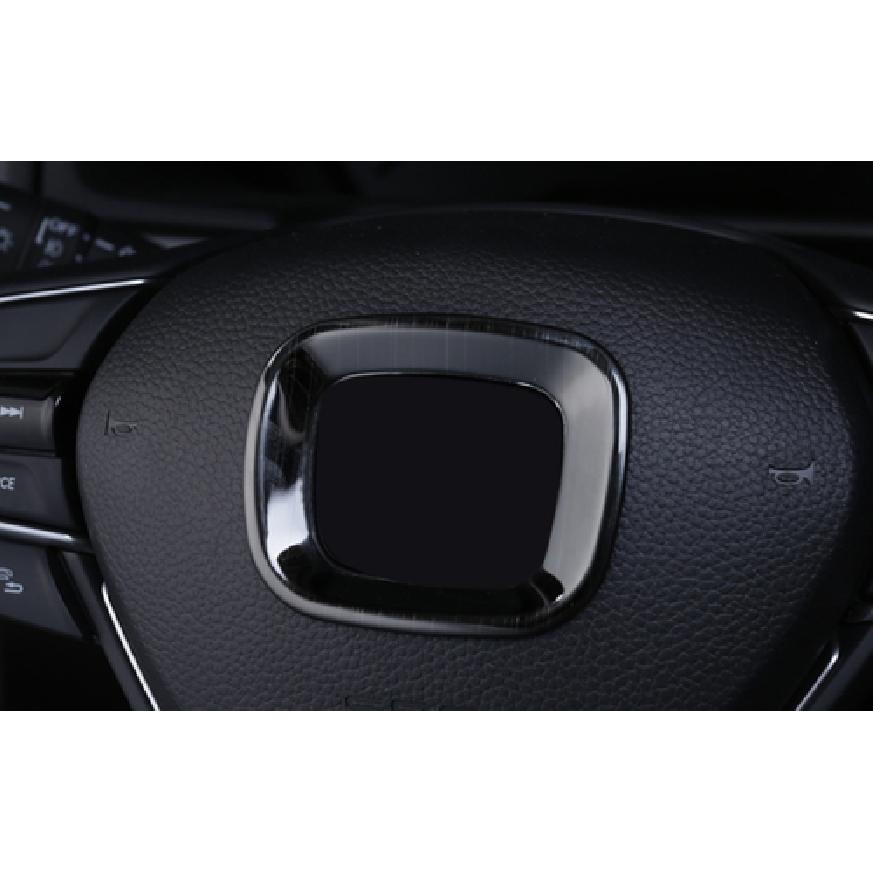 Fit For Honda Accord 10th 2018- Black Steel Steering Wheel Center Cover Trim