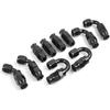6AN Hose End Fitting Kit Straight 45 Degree 90 Degree 180 Degree, Clamp for CPE Braided Hose Aluminum Black