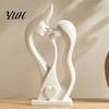 Modern Minimalist Ornaments for Living Room Abstract Couple Figurine, Lover Statue Home Decor, Romantic Love Sculpture Artistic Embrace Figurines