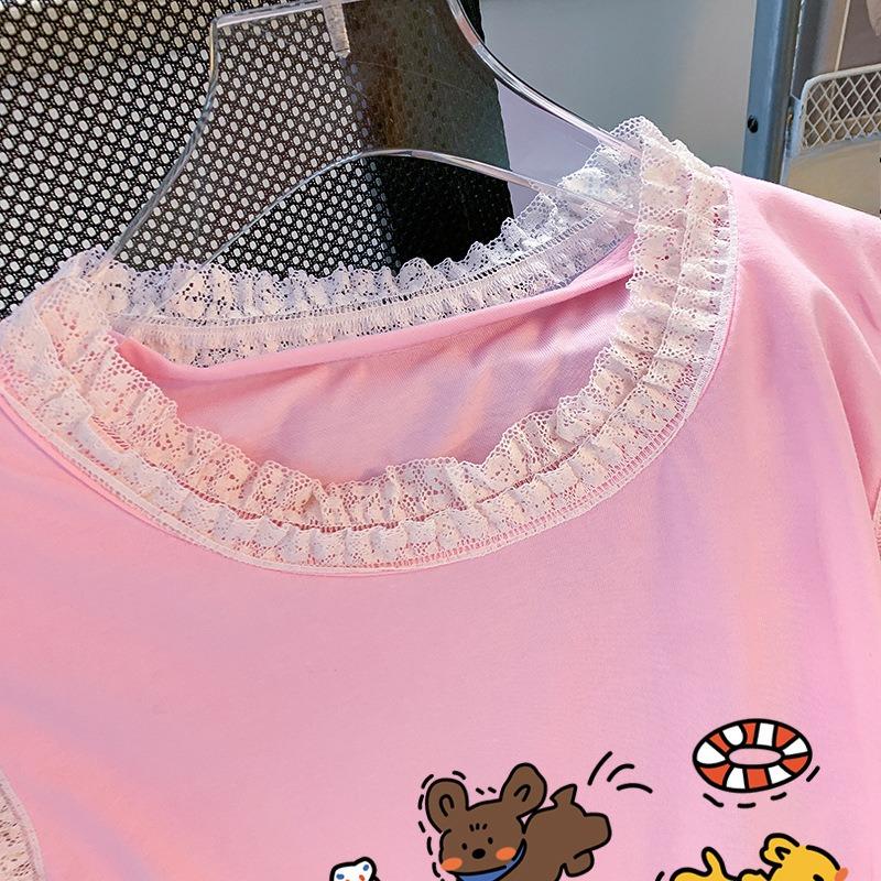 Verão Feminino Nova Era Redução Estilo Preguiçoso Design Sem Mangas Renda Renda Top Fofo