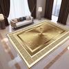 Luxury Golden Border Live Room Rug Big Size Soft Foldable Room Decor Bedroom Carpet Machine Washable Sofa Table Mat Customizable