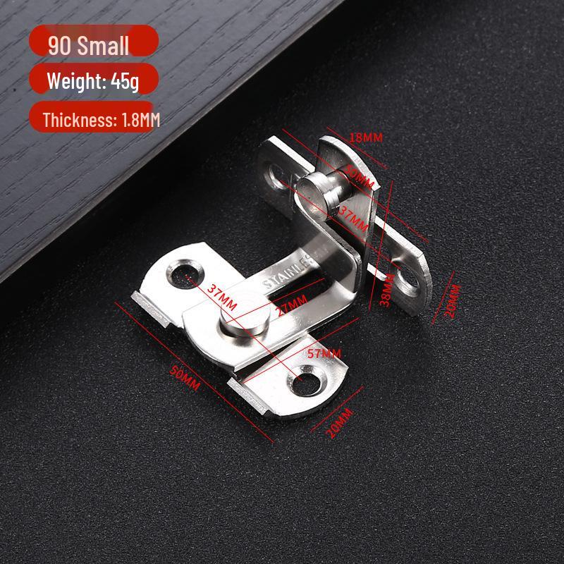90° Stainless Steel Sliding Door Bolt Lock