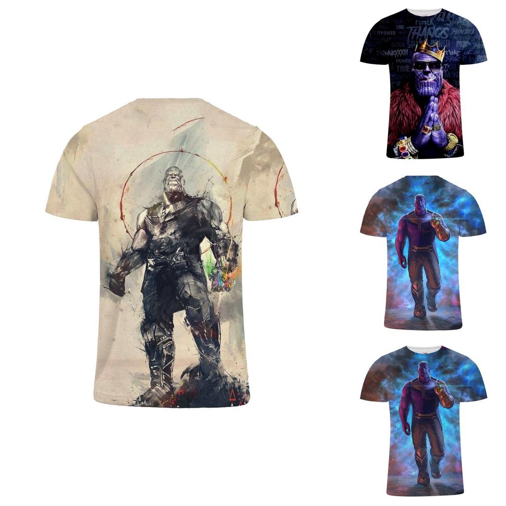 Premium Quality The Avengers Endgame Thanos Men Short Sleeve O-neck Graphic T Shirt Tops Blouse