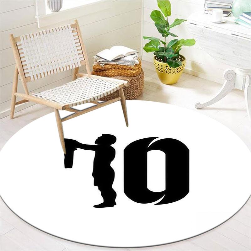Lionel Messi Round Area Rug,Carpet Rug for Living Room Bedroom Sofa Playroom Decor,Non-slip Floor Mat