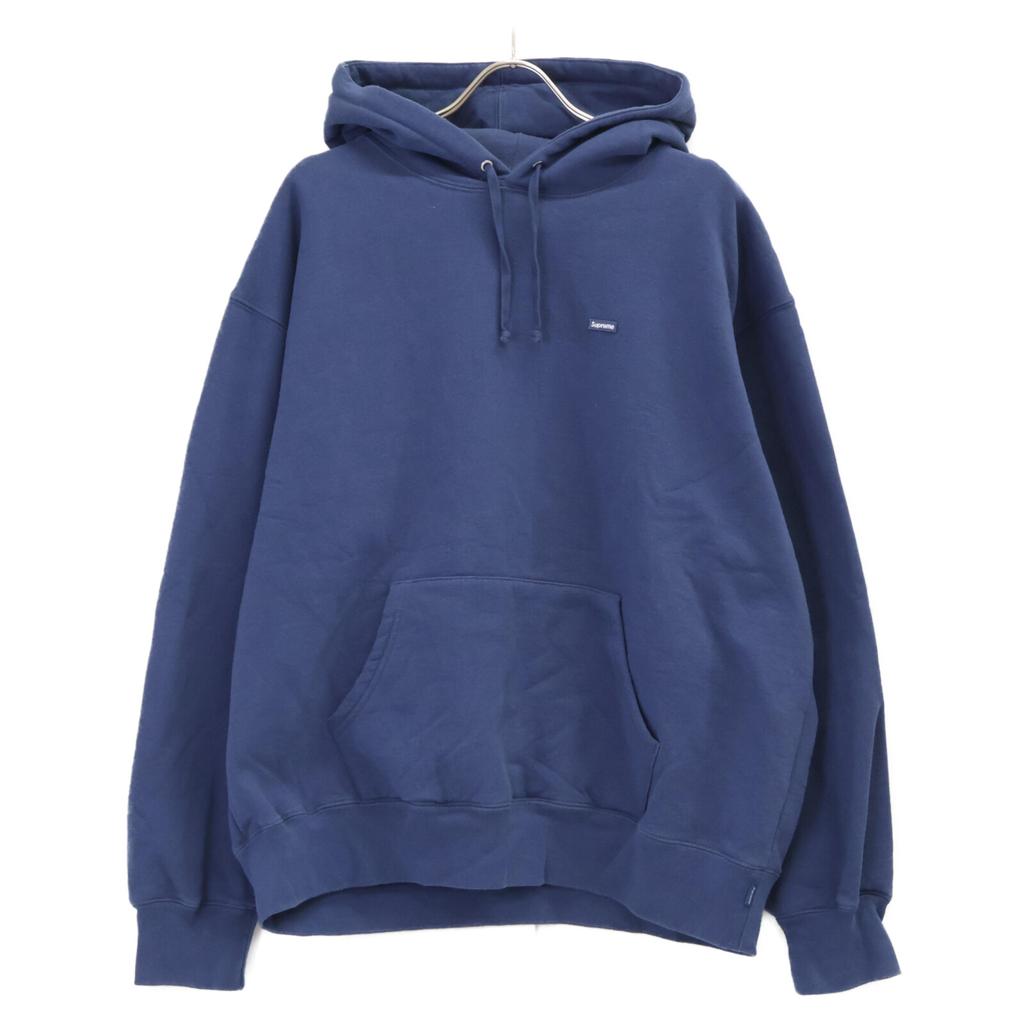 Supreme [Domestic Regular / 25 Stainless Steel] Small Box Hooded Sweatshirt Small Box Pullover Hoodie Tops L Dark blueUsed