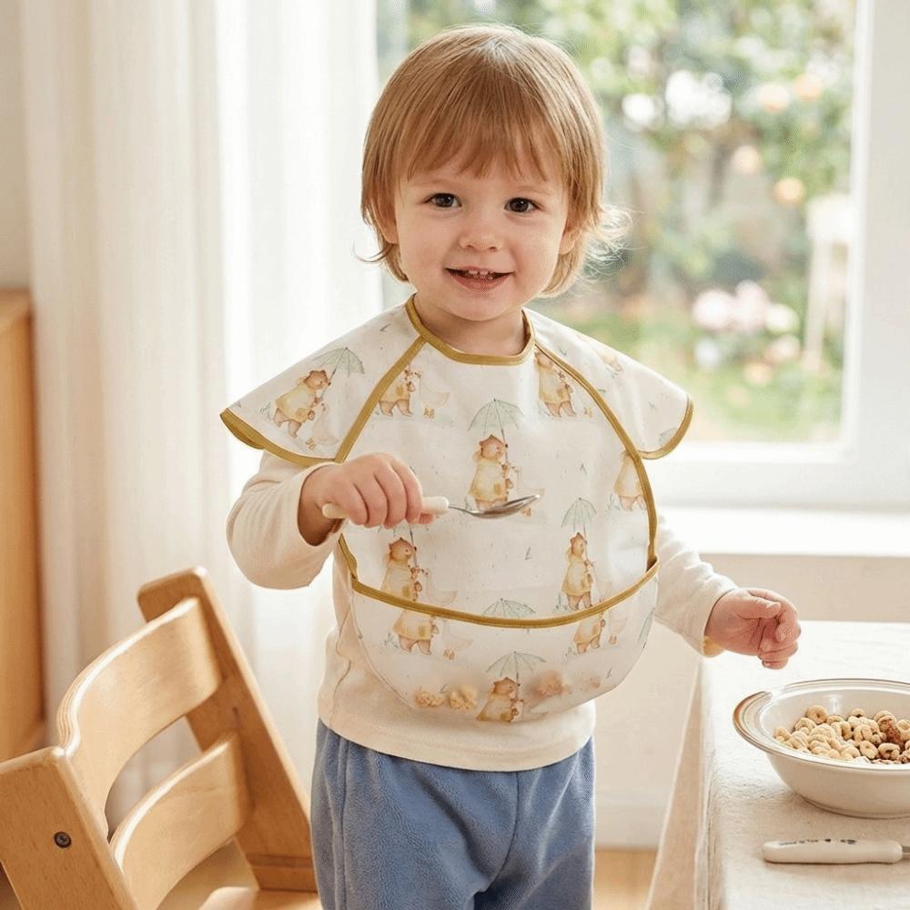 Sleeveless Design Waterproof Baby Bib Oil-resistant Material Full Body Cover Bib  Toddler Feeding