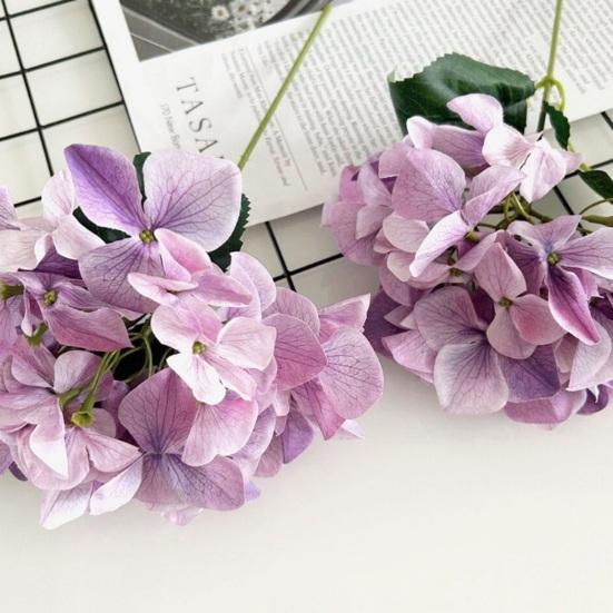 Real Touch Artificial Hydrangea Flower 14 Inch Large Full Faux Silk Hydrangea Flower with Stem for Floral Arrangement Home Table