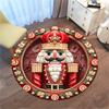1pc Christmas Nutcracker Pattern Round Rug, Non-slip Floor Mat for Living Room, Bedroom, Bathroom, Holiday Home Decoration