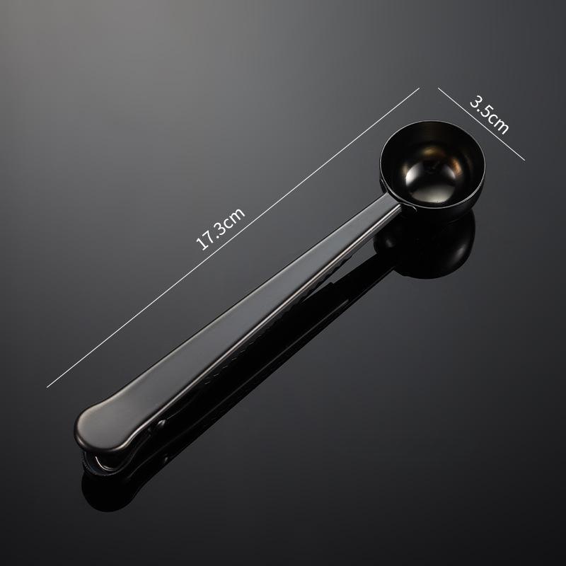 HANYANG 430 Edelstahl-Kaffeelöffel-Clip, Mehrzweck-Beutel-Verschlussclip, PVD-titanbeschichtet