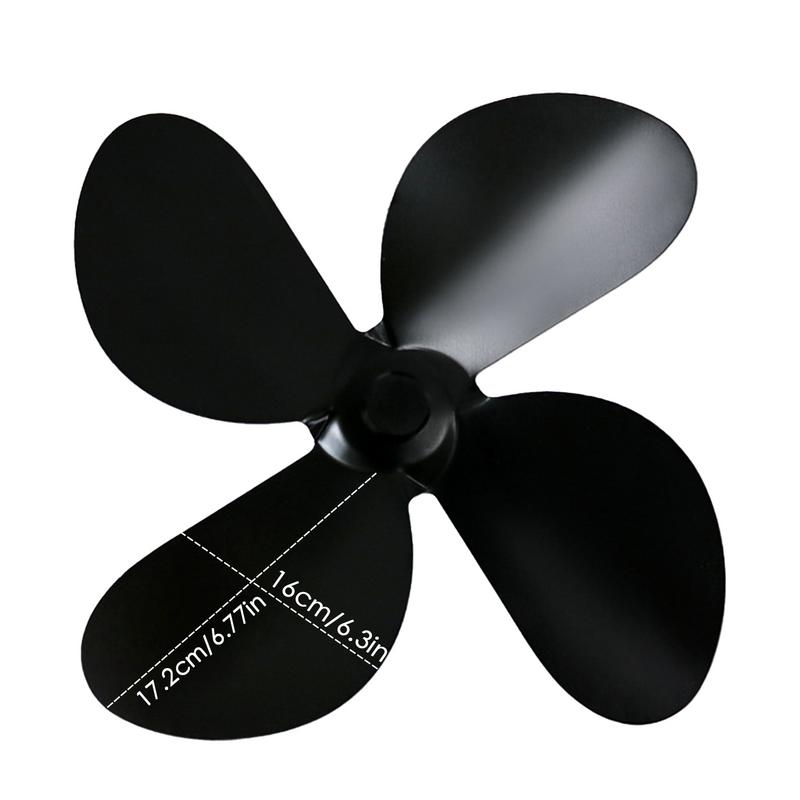 Vier Blätter für Kaminventilator-Ersatz Aluminiumlegierung Kamin Vier Blätter Heimheizung Wärmend Präzise Passform Leichtgewicht Kamin