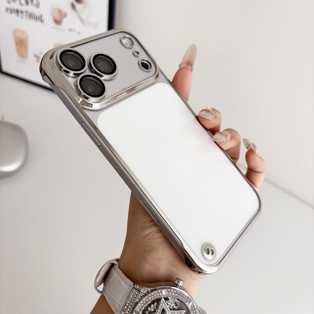 Ultra Thin Plating Clear Hard PC Phone Case For iPhone 18 17 16 15 14 Pro Max Lens Protection Shockproof Frameless Cooling Cover