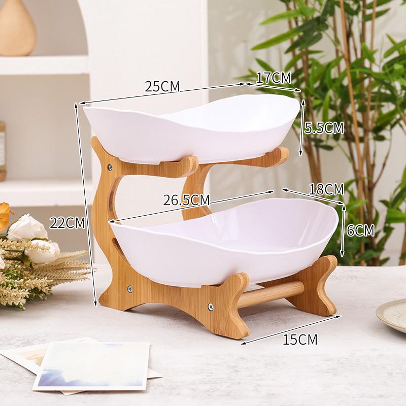 

Многослойный поднос из цельного дерева: Стильная корзина для фруктов и закусок для гостиной