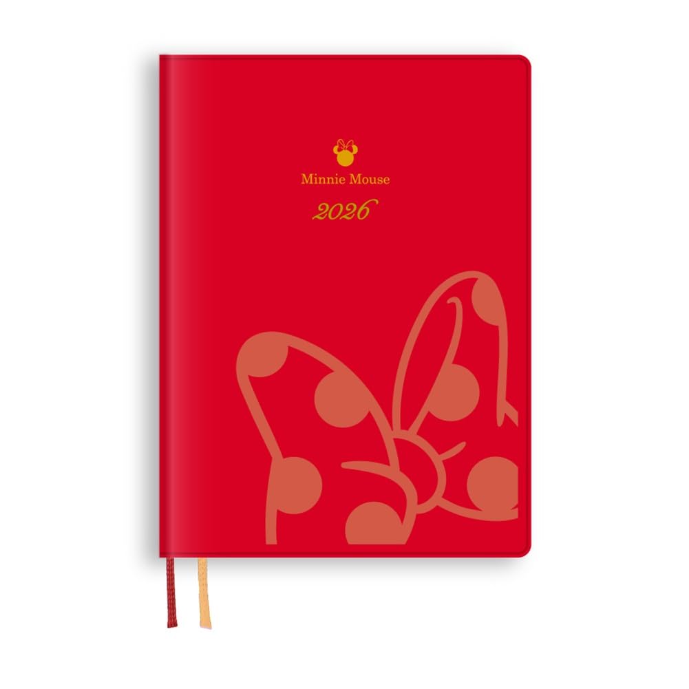 Daigo 2026 Disney Weekly Minnie December 2025 Start Planner, Left, B6, Mouse, Red, E6161,