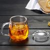 Pokaro Tea Mug with Strainer, Heat-Resistant Glass Teacup, 520ml, Clear, with Lid, Stovetop and Microwave Safe, Perfect for Tea, Loose Tea, Craft