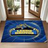 Leeds Rhinos Design Crystal Velvet Rug Soft Decorative Mat for Bedroom Entrance
