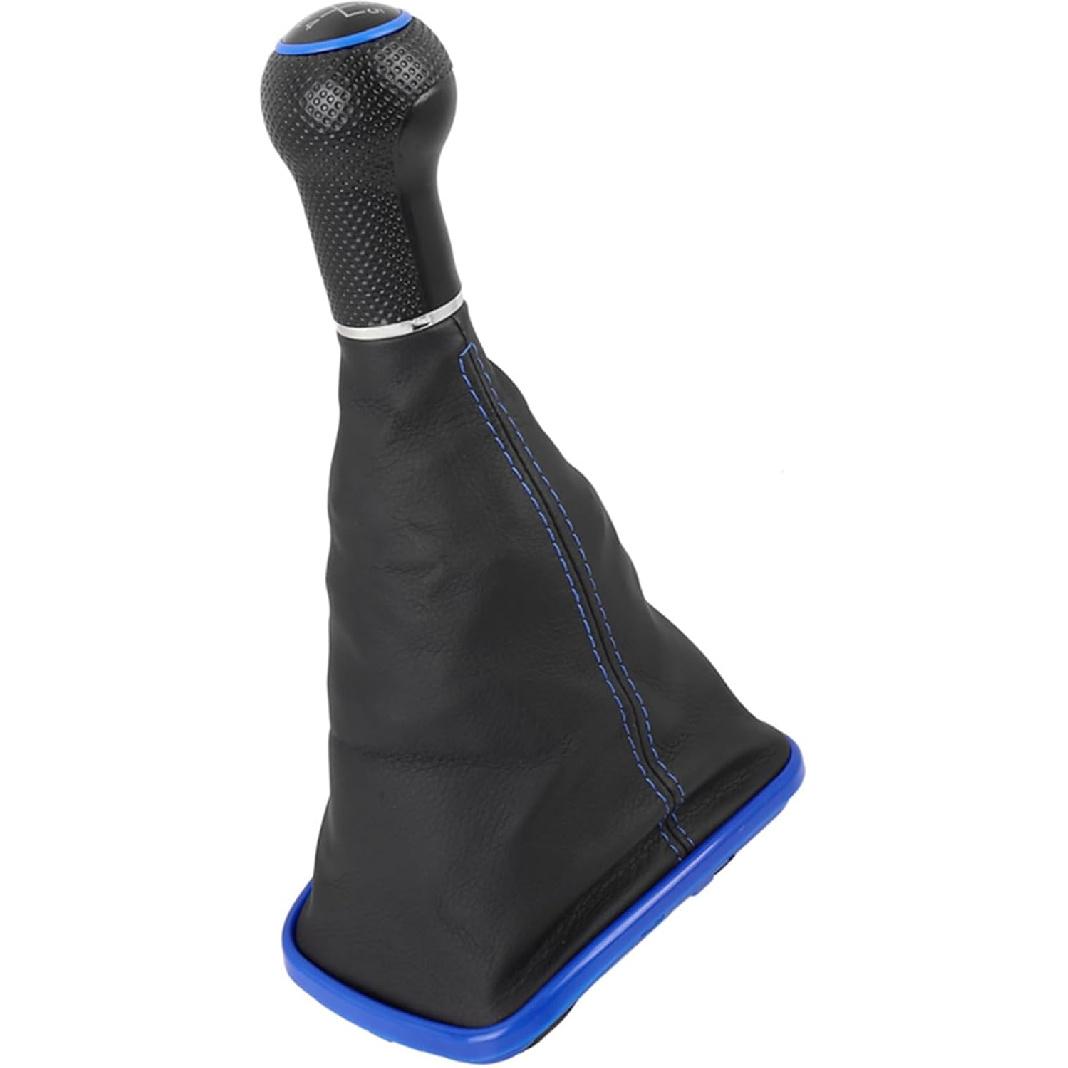 

5 Speed 12mm Inner Hole Dia Gear Shift Knob Gaiter Boot Cover PVC Leather Blue for Volkswagen Mk4 Golf GTI R32 99-05 1J0711113EG Replace Parts