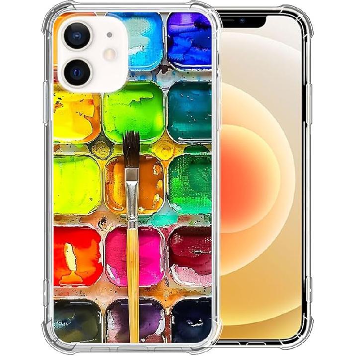 for iPhone 12 Mini Case Clear,TLT Pink Bow Transparent Soft Shockproof Protective Slim Thin Bumper Pattern Design Phone Case