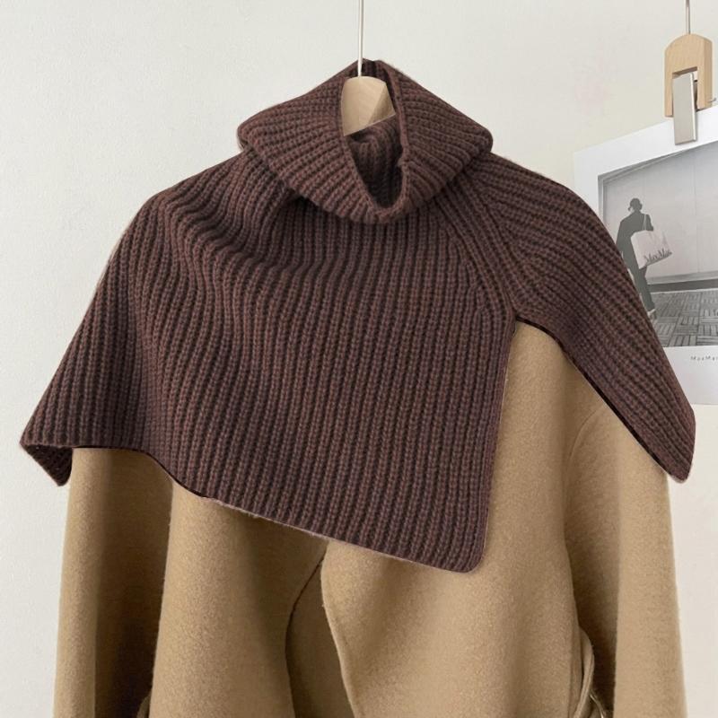 Abnehmbarer Pulloverkragen Pullover Schal Stola Wickeltuch Shrug Winter Warm Nackenwärmer Strick Rollkragen Stola Cape