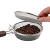 Stainless Steel Hand Roasting Rack with Wooden Handle, Round, 14cm Diameter, for Home Use